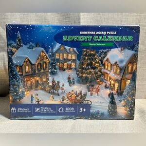 NEW Advent Calendar Jigsaw Puzzle 1008 Christmas Snow Scene Holiday Countdown
